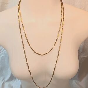 Golden 54" Bar Link Necklace